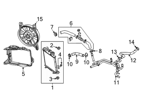 2020 Chevrolet Corvette Radiator & Components Upper Hose Diagram for 84766514