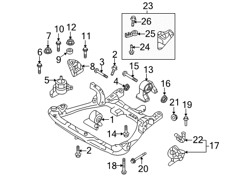 2010 Kia Optima Engine & Trans Mounting Nut Diagram for 13397-10007-B