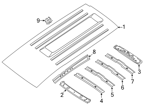 2005 Nissan Armada Roof & Components Rail-Side Roof, Inner RH Diagram for 76330-7S030