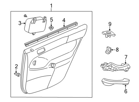 1996 Honda Civic Front Door Weatherstrip, RR. Door (Inner) Diagram for 72835-S04-003