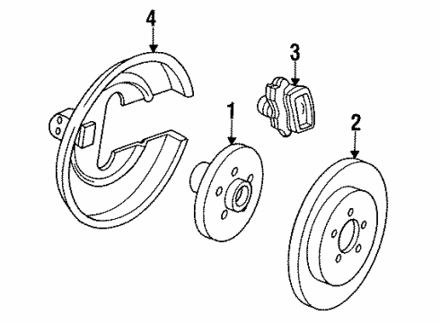 1991 Chevrolet Lumina Rear Brakes Caliper, Rear Brake Diagram for 3487819