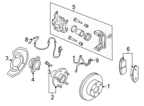2005 Infiniti G35 Anti-Lock Brakes Plate-BAFFLE Diagram for 41151-AL500