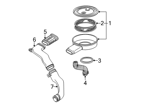 1990 GMC Safari Filters Air Cleaner Diagram for 25097989