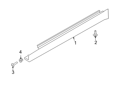 2010 Infiniti G37 Exterior Trim - Pillars, Rocker & Floor Cover-SILL, RH Diagram for 76850-JK38A