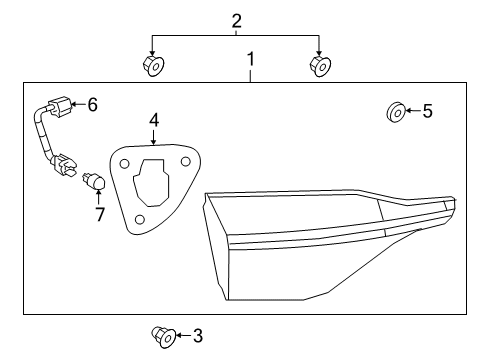 2020 Toyota Corolla Backup Lamps Back Up Lamp Assembly Diagram for 81590-02750