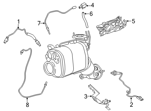 2018 BMW 540d xDrive Emission Components Exhaust Temperature Sensor Diagram for 13628589814