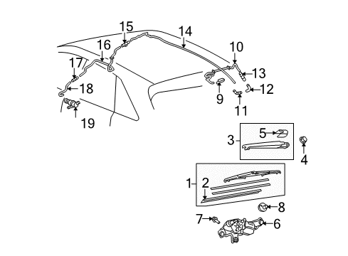 2011 Toyota Venza Wiper & Washer Components Wiper Motor Grommet Diagram for 85143-02040