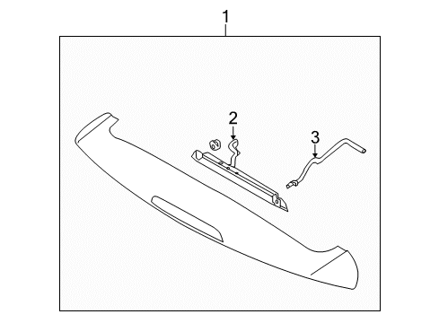 2014 Hyundai Tucson Rear Spoiler Rear Spoiler Assembly Diagram for 87210-2S000