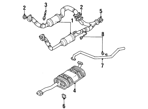 1999 Acura SLX Powertrain Control Gasket, Exhaust Pipe (Id=55) Diagram for 8-94328-353-0