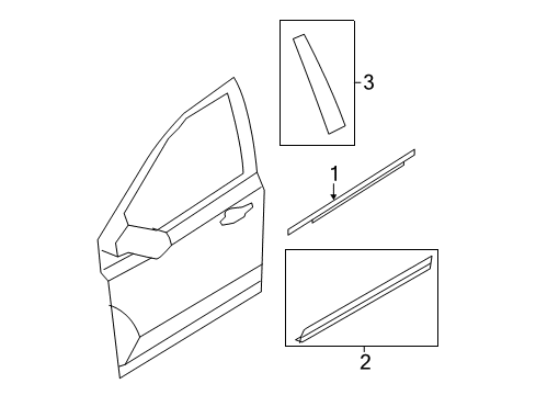 2015 Lincoln MKX Exterior Trim - Front Door Lower Molding Diagram for BA1Z-7820878-A
