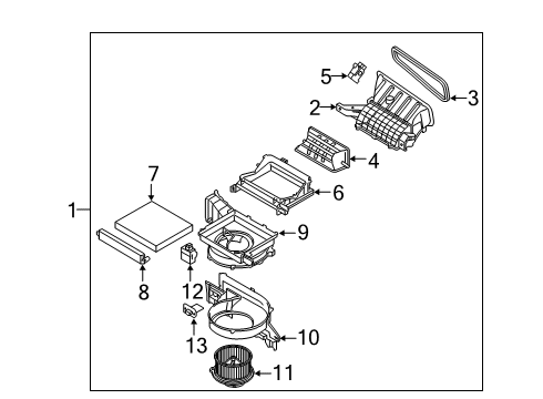 2021 Hyundai Palisade Auxiliary Heater & A/C Cover Assembly-Air Filter Diagram for 97129-S8000