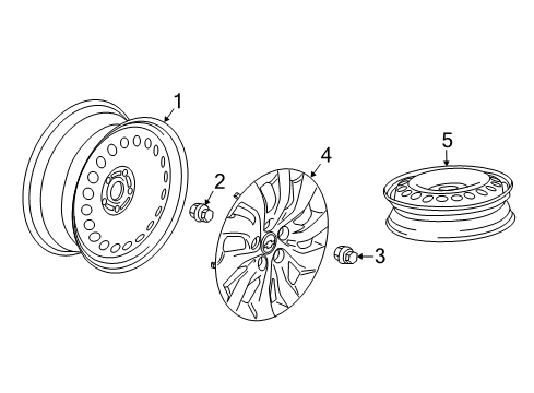 2016 Chevrolet Malibu Wheels Wheel Cover Diagram for 23198817