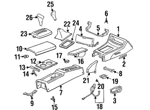1994 Honda Civic del Sol Center Console Boot Assy., Change Lever Diagram for 83410-SR2-000
