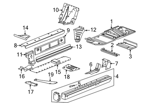 2020 Chevrolet Corvette Floor Side Rail Nut Diagram for 11603275