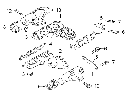 2019 Genesis G90 Exhaust Manifold Gasket-Exhaust MANIF Diagram for 285213F500