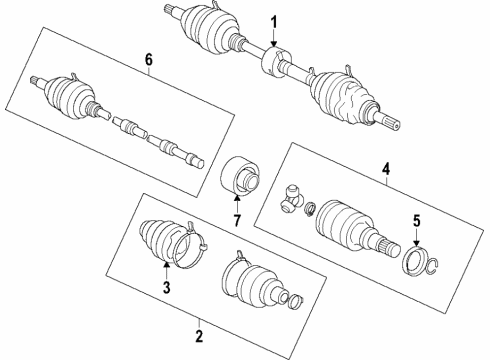 2017 Toyota Corolla iM Front Axle Shafts & Joints, Drive Axles Axle Assembly Diagram for 43420-12700