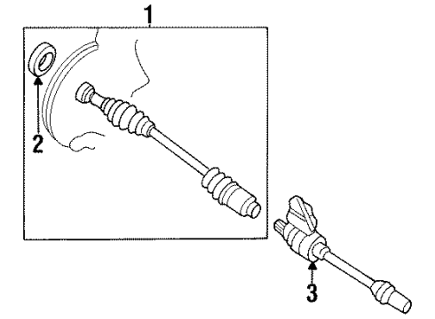 1997 Kia Sephia Anti-Lock Brakes Shaft Assembly-Drive Abs Diagram for 0K24V2550X