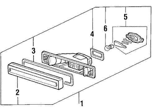 1987 Acura Legend Signal Lamps Lens, Passenger Side Turn Signal Diagram for 33302-SG0-003