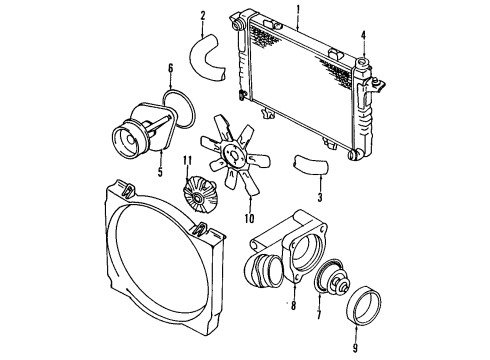1994 Dodge Ram 3500 Cooling System, Radiator, Water Pump, Cooling Fan THERMOSTAT Diagram for 4761293