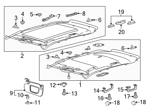 2016 Ford Edge Interior Trim - Roof Reading Lamp Assembly Diagram for HM2Z-13776-AE
