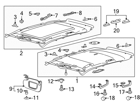 2016 Ford Edge Interior Trim - Roof Overhead Lamp Diagram for EM2Z-13776-CA