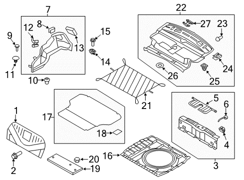 2016 Hyundai Equus Interior Trim - Rear Body Paper-Washer Diagram for 8534521200