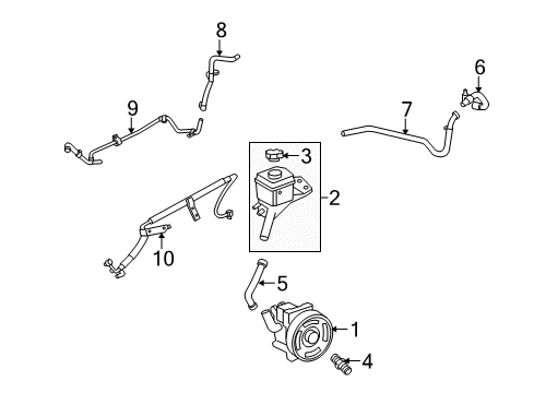 2008 Mercury Milan P/S Pump & Hoses, Steering Gear & Linkage Reservoir Diagram for 6E5Z-3A697-AA