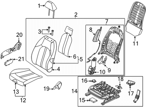 2021 Hyundai Sonata Heated Seats SWITCH ASSY-POWER FR SEAT RH Diagram for 88080-L0150-NNB