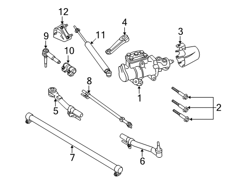 2008 Ford F-250 Super Duty Steering Column & Wheel, Steering Gear & Linkage Damper Diagram for 8C3Z-3E651-E