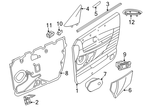 2004 Ford Thunderbird Interior Trim - Door Belt Weatherstrip Diagram for 1W6Z-7621456-AC