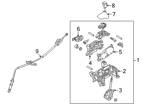 2019 Hyundai Elantra GT Console Automatic Transmission Lever Cable Assembly Diagram for 46790-F2300