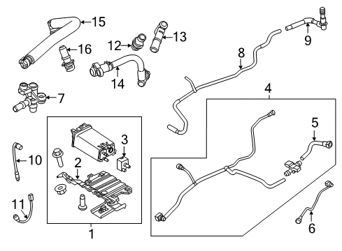 2012 Ford Explorer Emission Components PCV Hose Diagram for AT4Z-6A664-B