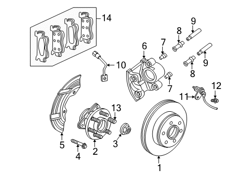 1998 Dodge Durango Brake Components Nut-HEXAGON FLANGE Diagram for 6502294