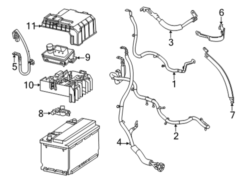 2021 GMC Yukon Battery - Chassis Electrical Positive Cable Diagram for 84885555