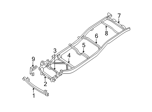 2005 Nissan Frontier Crossmembers & Components Member Assembly-Cross, 9TH Diagram for 51090-EA030