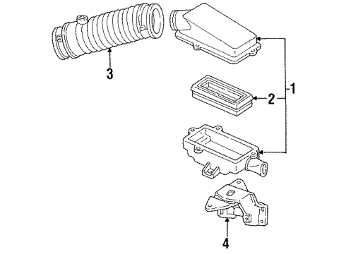 1991 Chevrolet Lumina Air Intake Cleaner Asm-Air Diagram for 25097450