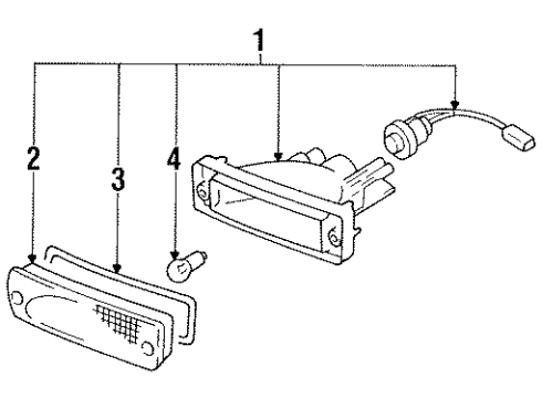 1990 Nissan Stanza Bulbs Lens-Front Turn Signal RH Diagram for 26121-40F00