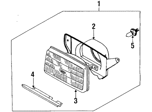 1988 Nissan Stanza Bulbs Driver Side Headlamp Assembly Diagram for 26060-29R02