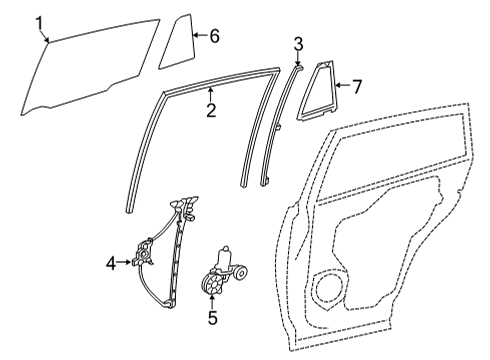 2021 Toyota Venza Rear Door Division Bar Diagram for 67407-48080