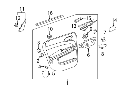2006 Chevrolet Impala Interior Trim - Rear Door Window Switch Diagram for 10340138