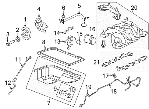 2004 Ford Crown Victoria Intake Manifold Intake Manifold Diagram for YR3Z-9424-BA