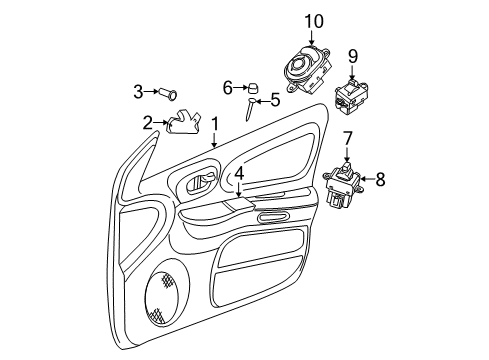 2002 Dodge Neon Front Door Window Regulator Motor Diagram for 5056030AD