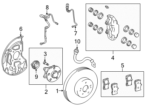 2001 Lexus LS430 Front Brakes Cover, Disc Brake Dust, Front LH Diagram for 47782-50040