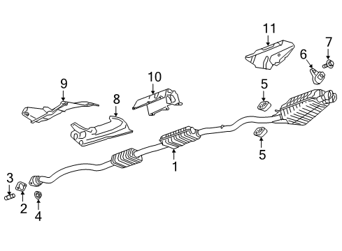 2017 Cadillac CT6 Exhaust Components Heat Shield Diagram for 23394152