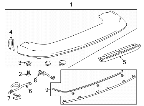 2022 Chevrolet Traverse Rear Spoiler High Mount Lamp Diagram for 84320729