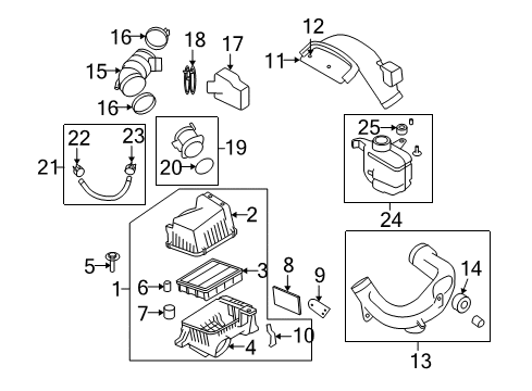 2010 Hyundai Azera Filters Fuel Filter Assembly Diagram for 31911-3L000