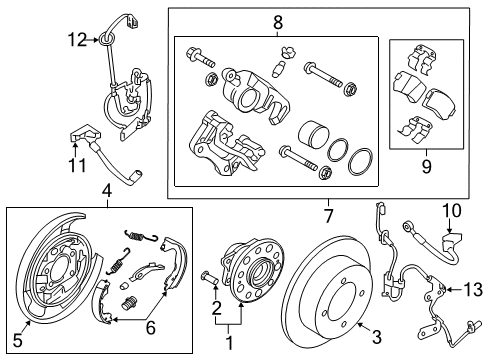 2016 Hyundai Azera Brake Components Rear Disc Brake Pad Kit Diagram for 58302-3VA50