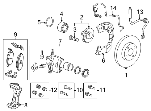 2017 Chevrolet Spark Brake Components Guide Pin Diagram for 13578756