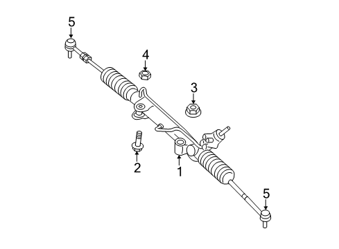 2015 Dodge Durango P/S Pump & Hoses, Steering Gear & Linkage Rack And Pinion Complete Unit Diagram for 5154729AF