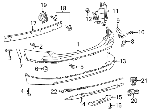 2017 Toyota RAV4 Rear Bumper Bumper Cover Diagram for 52159-0R914